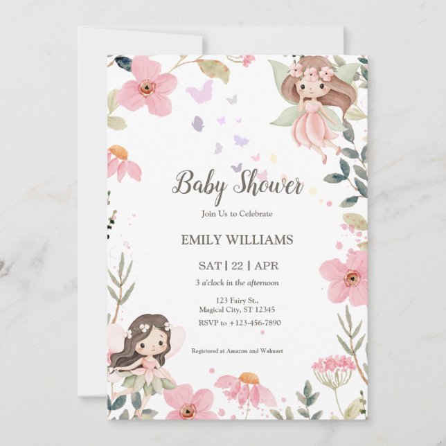 Magical Boho Fairy Baby Shower Invitatio Inbjudningar (Framsida)