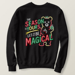 Magical Christmas Bear Festive Holiday Pullover  Lång Ärmad Tröja