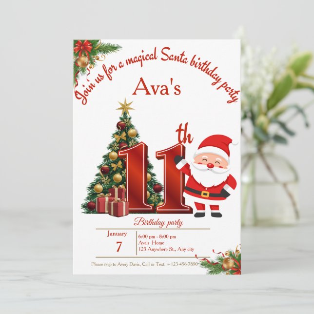 Magical Christmas Birthday Card for Girls Tack Kort (Stående Fram)