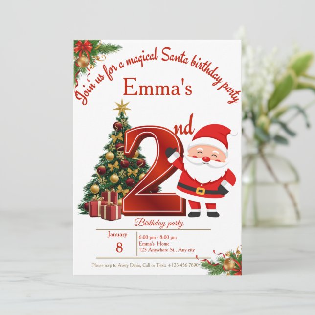 Magical Christmas Birthday Card for Girls Tack Kort (Stående Fram)