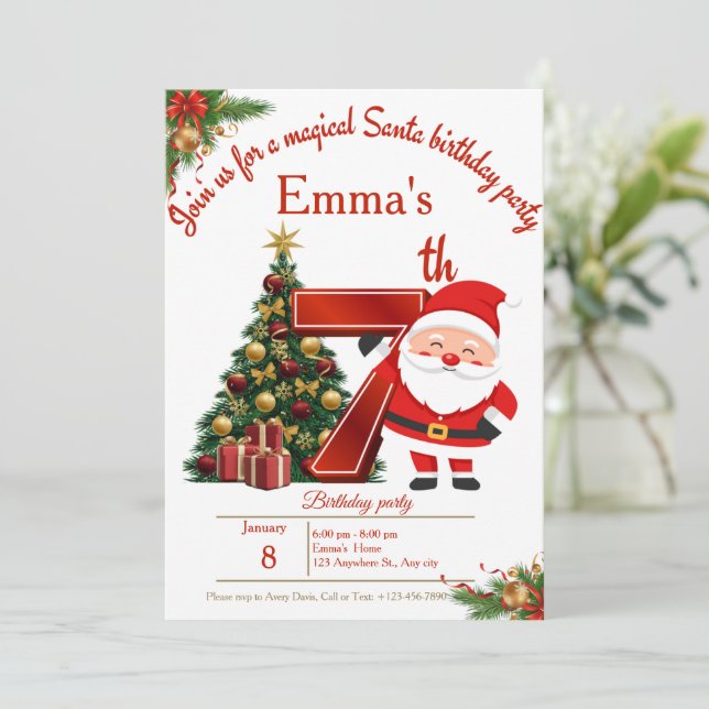 Magical Christmas Birthday Card for Girls Tack Kort (Stående Fram)