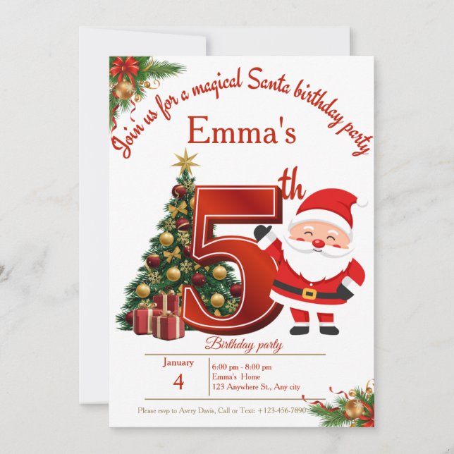 Magical Christmas Birthday Card for Girls Tack Kort (Framsida)
