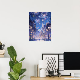 Magical Christmas City Fireworks Night Poster