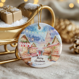 Magical Christmas Market Winter Wonderland Julgransprydnad Keramik