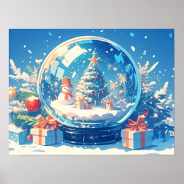 Magical Christmas Snow Globe Poster