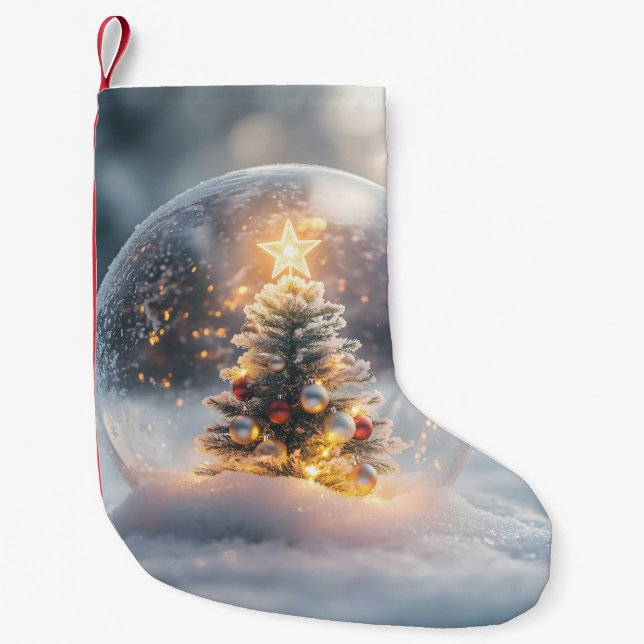 Magical Christmas Snow Globe with Glowing Tree Liten Julstrumpa (Framsidan)