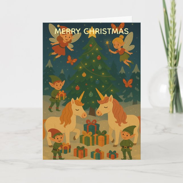 Magical Christmas Time Custom Christmas Greeting Kort (Framsida)