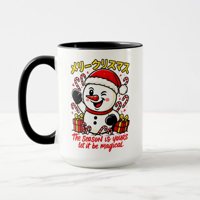 Magical & Classic Christmas Snowman Mug Holiday  Mugg (Vänster)