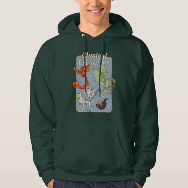 Magical Creatures Vintage Graphic Hoodie (Framsida)