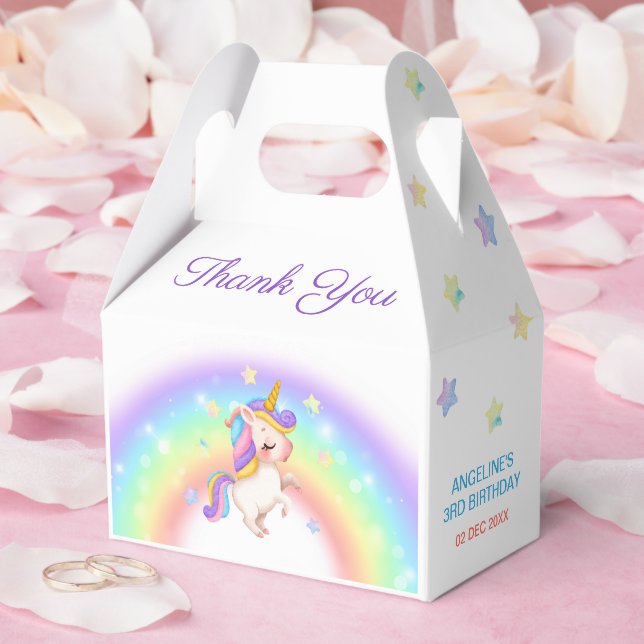 Magical Day Rainbow Stars Unicorn Birthday  Presentaskar (Bröllop)