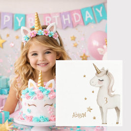 Magical Day Unicorn Girl Birthday Party Cocktail Pappersservett