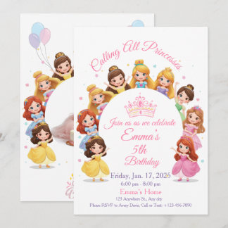Magical Disney Princess Birthday Card for Girls Julkort