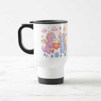 Magical Dragon and Unicorn Heart Travel Mug Resemugg