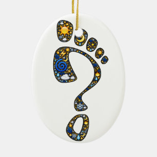 Magical emoji-konst Kokopelli och ifrågasätter Julgransprydnad Keramik