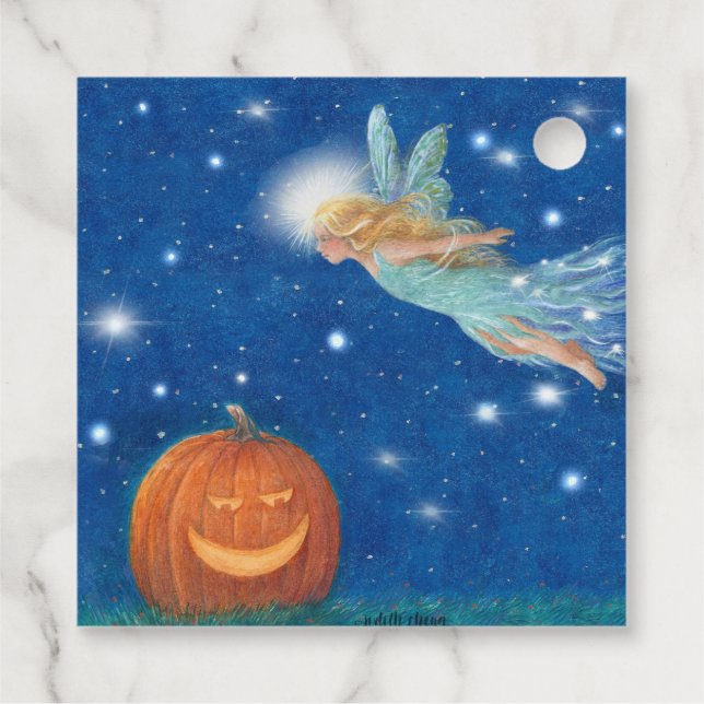 Magical Fairy and Jack O'Lantern Halloween party Gåvor Etiketter (Baksida)