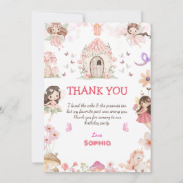 Magical Fairy First Birthday Thank You cards Tack Kort