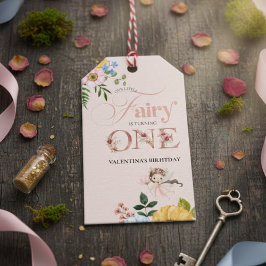 Magical Fairy Floral Garden Pixie Girls Birthday  Presentetikett