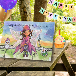 Magical Fairy for Little Girl Hand-drawn Birthday  Helgkort