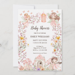 Magical Fairy Garden Baby Shower Invitatio Inbjudningar