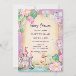 Magical Fairy Garden Princess Castle Baby Shower Inbjudningar