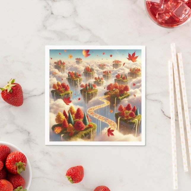 Magical Fall Trees in the Sky Découpage Napkins Pappersservett (Insitu)
