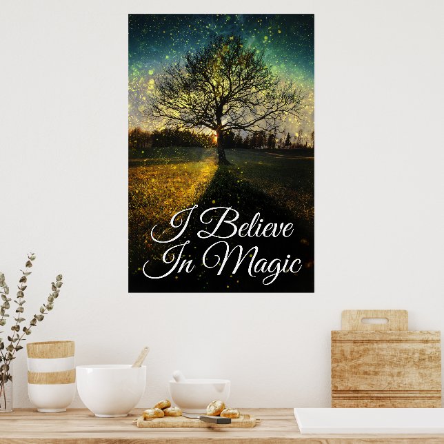 Magical fireflies dreamy landscape I believe magic Poster (Kök)