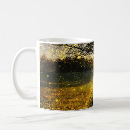 Magical fireflies dreamy landscape kaffemugg