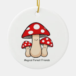 Magical Forest Friends – Cute Illustration Julgransprydnad Keramik