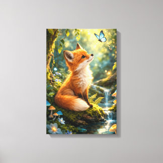 Magical fox in an enchanted forest canvastryck