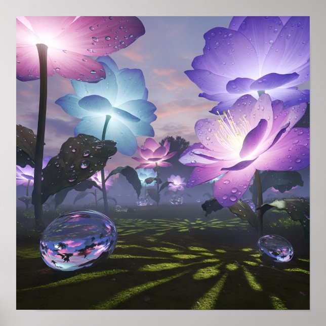 Magical Garden of Giant Luminous Flowers Poster (Framsidan)
