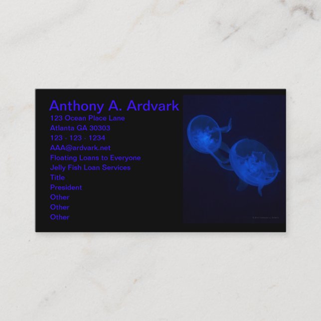 Magical geléfisk visitkort (Framsida)