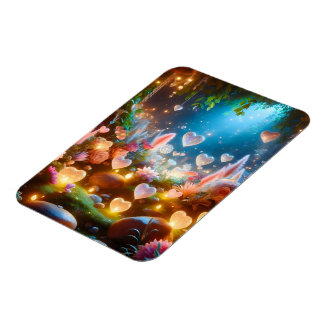 Magical Glowing Flowers Heart Garden  Magnet