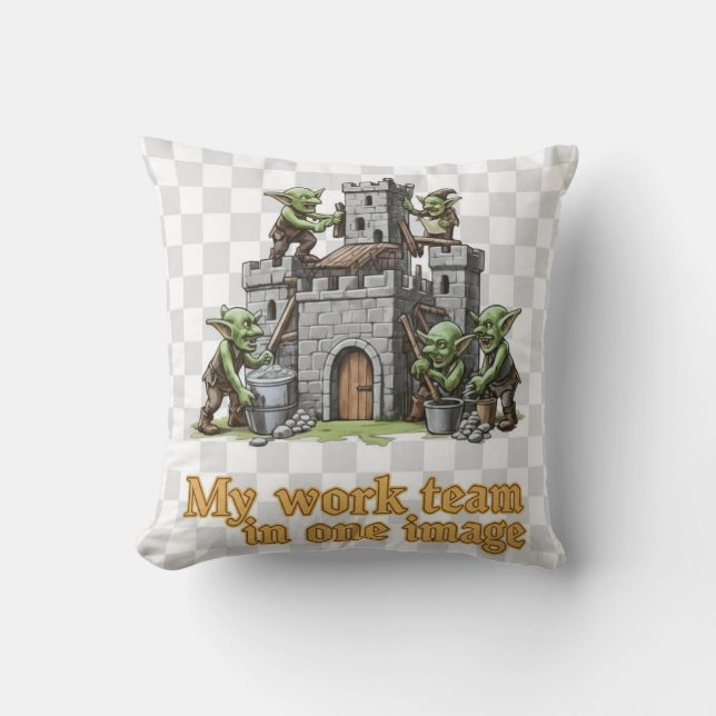 Magical gnome castle fantasy design kudde (Framsida)