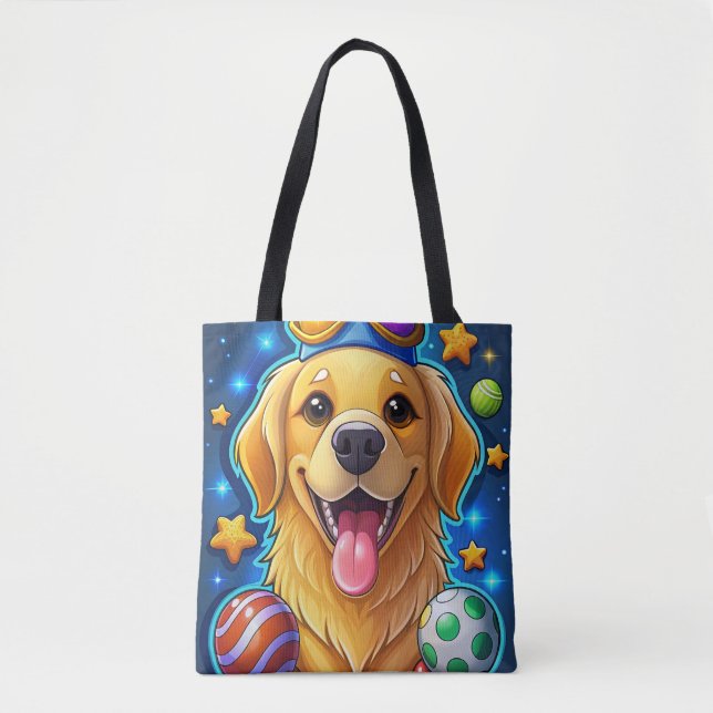 Magical Golden Retriever Puppy with Stars Tygkasse (Framsida)