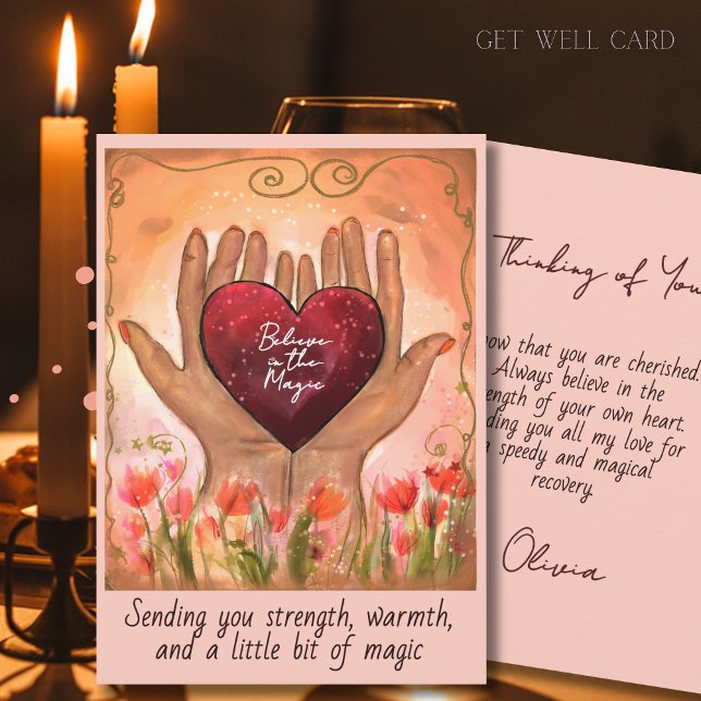 Magical Hands Heart Get Well Soon Healing Card Julkort (Magical Hands Heart Get Well Soon Healing Card)