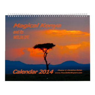 Magical Kenya och dess djurliv Calendar 2014 2-Pg. Kalender