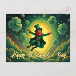 Magical Leprechaun St. Patrick’s Day Art Vykort