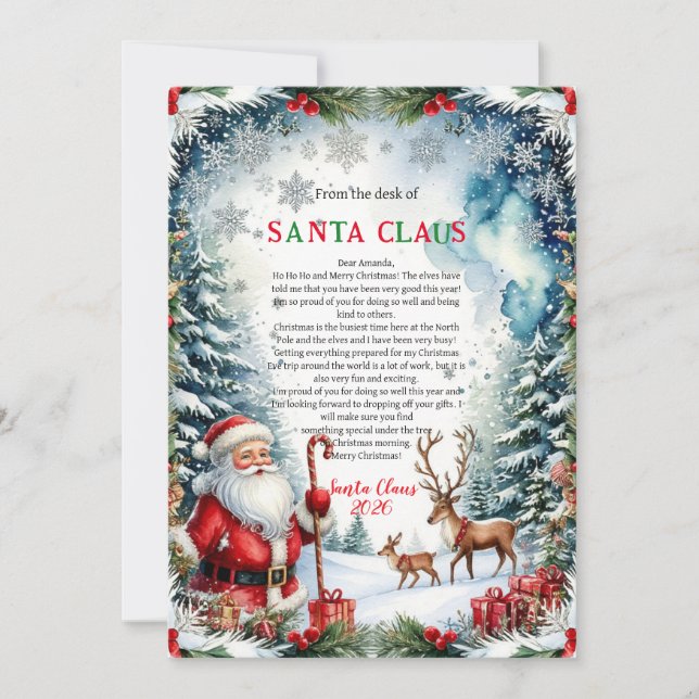 Magical Letter from Santa Card Inbjudningar (Framsida)