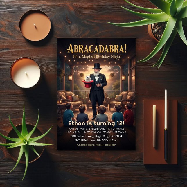 Magical Magician Birthday Party  Inbjudningar (Skapare uppladdad)