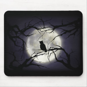 Magical måneuggla på gren Mousepad Musmatta