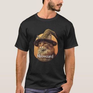 Magical Meowzard Enchanting Cat Wizard Illustratio T Shirt