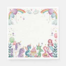 Magical Mermaids Unicorns Rainbow Personalized Pappersservett