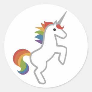 Magical minsta regnbågeUnicornEmoji symbol Runt Klistermärke