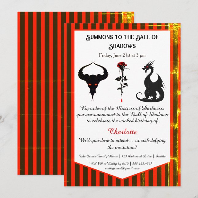 Magical & Mysterious Kids Birthday Party  Inbjudningar (Fram/baksida)