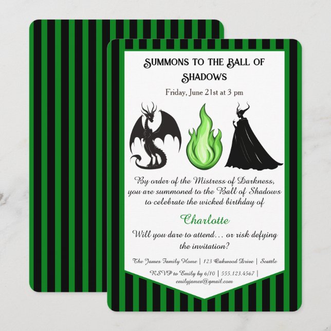 Magical & Mysterious Kids BirthdayParty Invitation Inbjudningar (Fram/baksida)