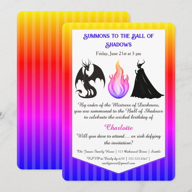 Magical & Mysterious Kids BirthdayParty Invitation Inbjudningar (Fram/baksida)