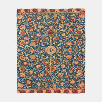 Magical Oriental Rug Pattern in Blue and Red Fleecefilt