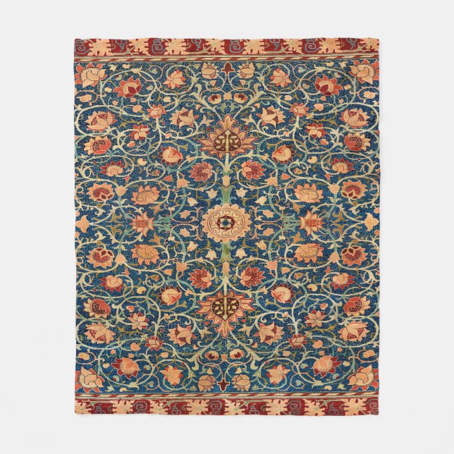 Magical Oriental Rug Pattern in Blue and Red Fleecefilt (Framsidan)