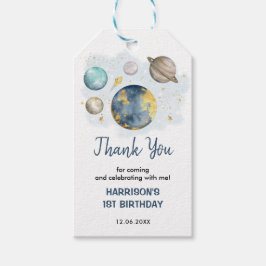 Magical Outer Space Navy Gold Boy Birthday Favors Presentetikett