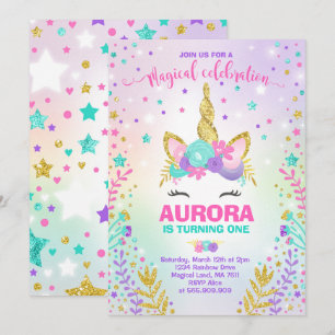 Magical party för Unicorn för Inbjudningar